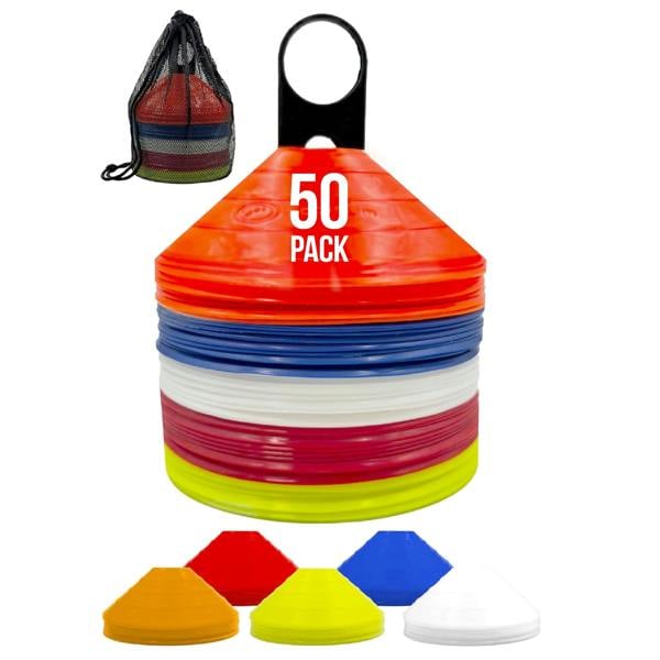 Optimum 50 Marker Cones Set | High-Visibility Football Training