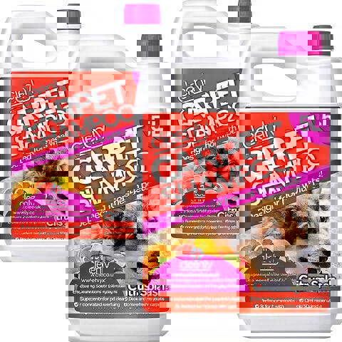 Cleenly Pet Carpet Shampoo Cleaner Solution (10 litres) - Citrus Splash Fragrance - Safe for All Carpet Cleaning Machines