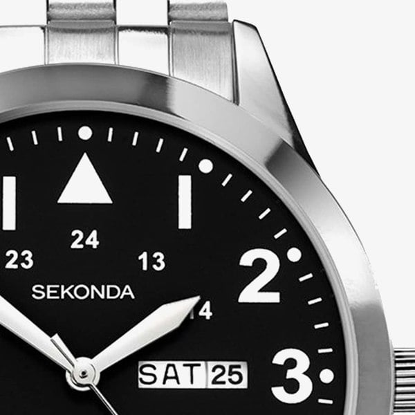 Sekonda Pilot Black Dial Watch 1663