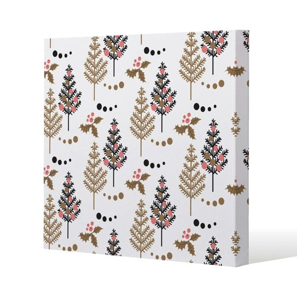 Benjamin Tate Design Christmas Tree, Holly leaf pattern (Canvas Print)