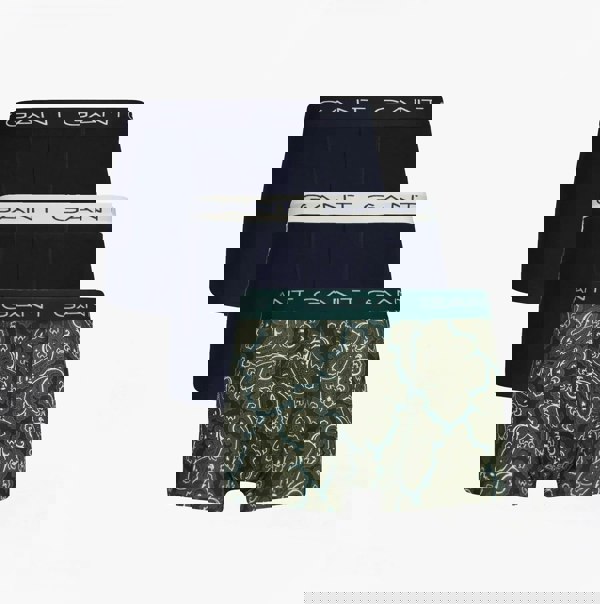 GANT PAISLEY TRUNK 3-Pack Mens Deep Forest