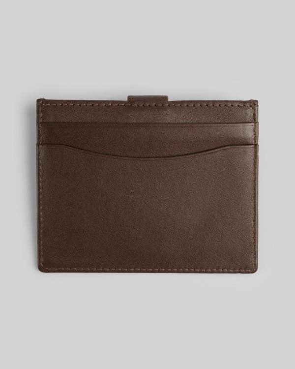 Steel & Jelly Leather Card Holder With Popper Fastening