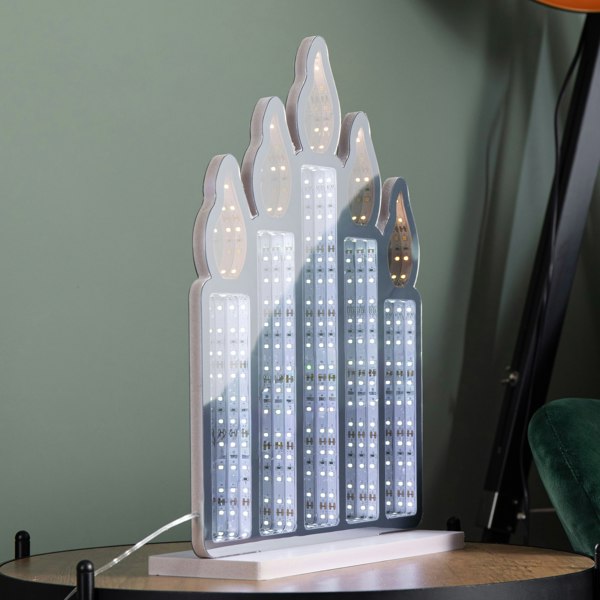 Samuel Alexander 40cm Light up Standing Candlebridge with Flickering Flame Christmas Infinity Mirror