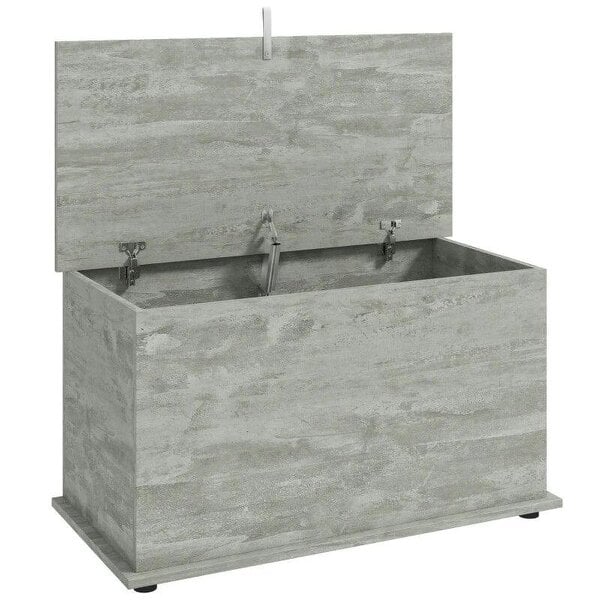 Storage Chest, 102L Blanket Box, Shoe Bench with Safety Hinged Lid, Bed End Bench for Bedroom, 80 x 40 x 45cm, Grey