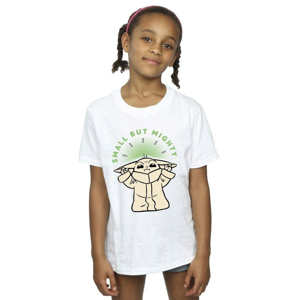 Star Wars Girls The Mandalorian Small But Mighty Grogu Cotton T-Shirt - White