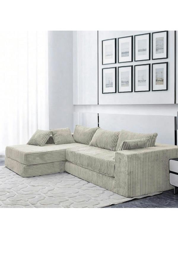 Groundlevel Camden 3 Seater Sectional Velvet Sofa
