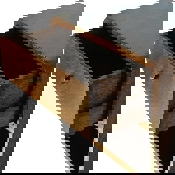 Artisan Furniture Solid Mango Wood Chestnut Curve Floating Bedside