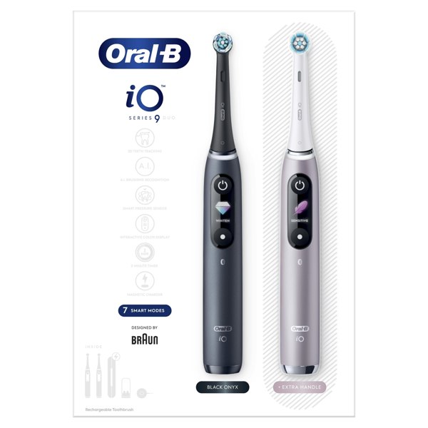 Oral-B iO 9 Electric Toothbrush Designed By Braun - Black & Rose