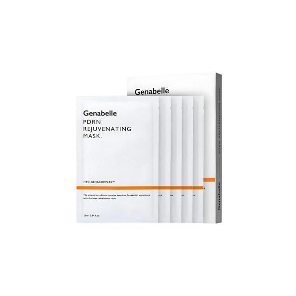 Genabelle PDRN Rejuvenating Mask – 5-pack premium clinical sheet masks formulated with 5,000 ppm Salmon DNA PDRN, HTD-GENACOMPLEX, and Tripeptide-1 available at Atelier De Glow UK.