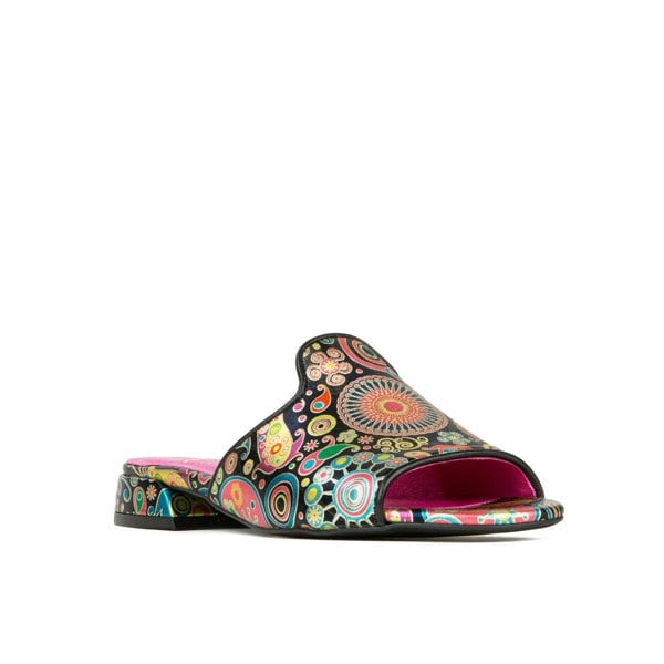 Embassy London South Beach - Navy Pink - Women's fully leather lined slip on sandal