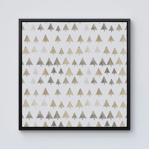 Warren Reed Geometric Christmas Tree Pattern Framed Canvas