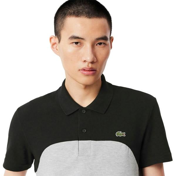 Lacoste Mens Colour Block Polo Shirt - Grey - 