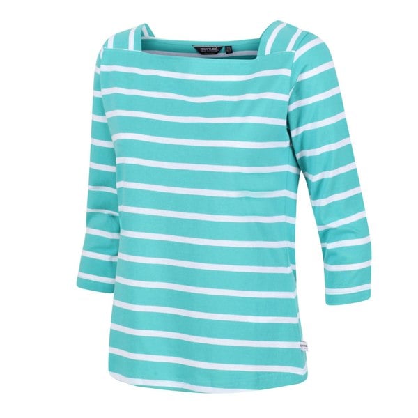 Regatta Womens/Ladies Polexia Stripe T-Shirt - Turquoise/White