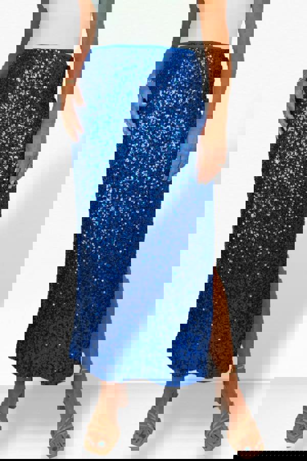 Paulo Due Women's Sequin Maxi Skirt with Side Slit