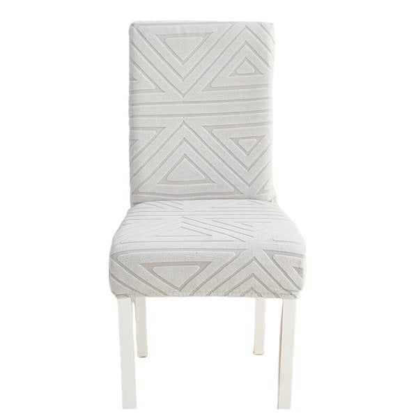 Anyseat Chair Cover Light Grey Triangular Design with Elastic Material for Dining Room Kitchen Wedding Hotel Banquet Restaurant