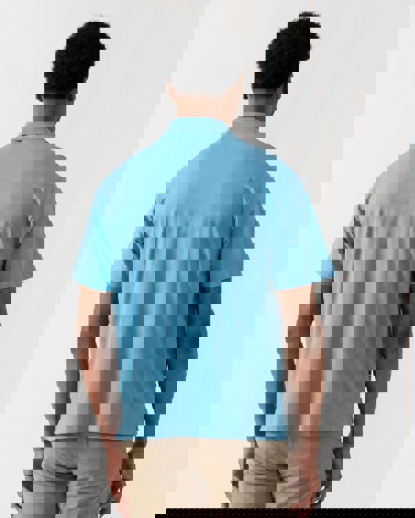 Aquascutum Mens Stretch Piquet Badge Polo Shirt - Avio 18