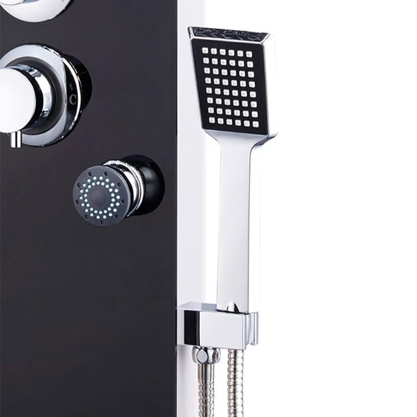 Berkfield Shower Panel Unit Glass 25x44.6x130 cm Black