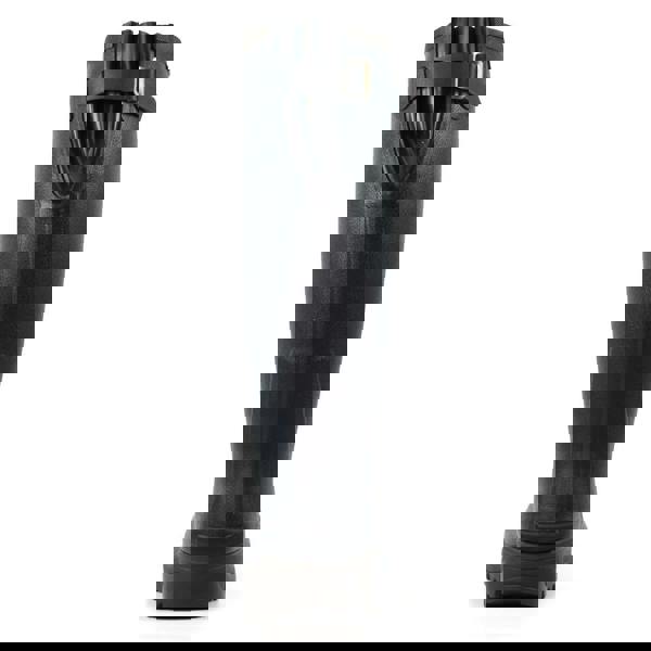 GriSport Stream Mens/Womens Neoprene Fishing Hunting Farm Wellies Boots, black waterproof rubber boots with adjustable strap for outdoor activities.