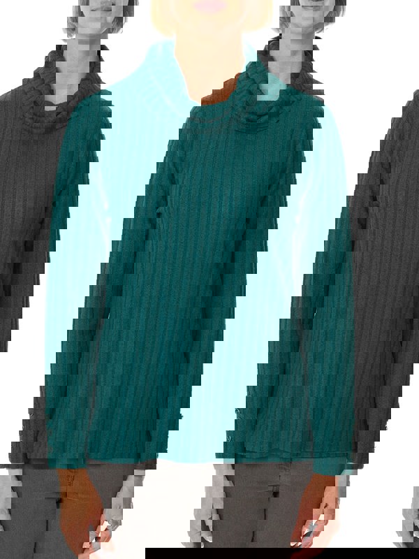 PennyPlain Cuff Detail Cowl Neck Top - Dragonfly