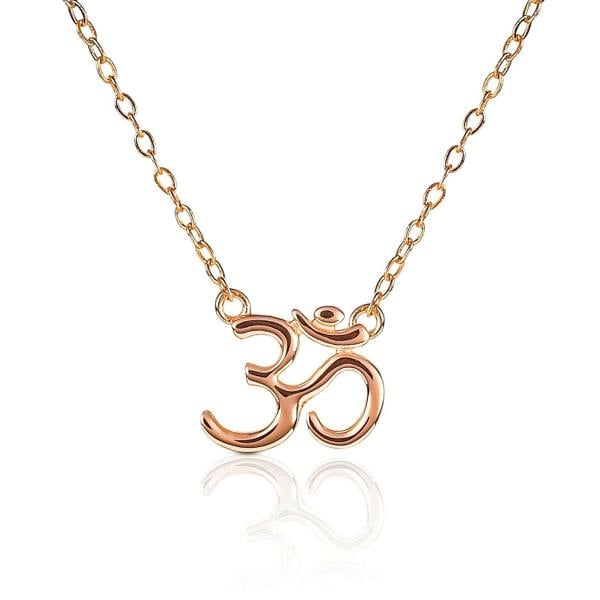 namana Rose Gold Plated 925 Sterling Silver Divine OM Pendant Necklace For Women