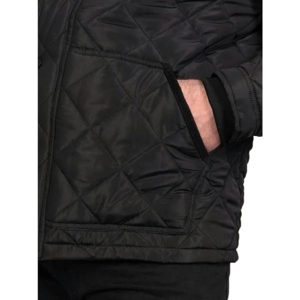 Duke Mens Landon D555 Quilted Corduroy Collar Kingsize Jacket - Black - 