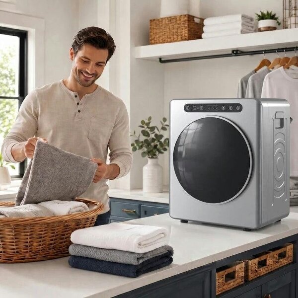5 kg Compact 40-60°C Tumble Dryer - Silver Tone