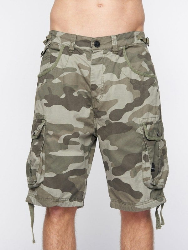 Crosshatch Jimster Shorts Olive Camo