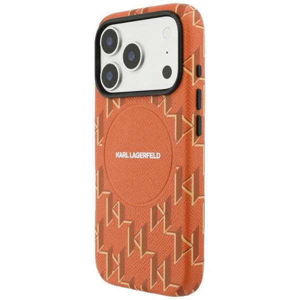 Karl Lagerfeld Monogram Logo Case with MagSafe for iPhone 17 Pro 6.3" Orange - KLHMP17L5PGKLMCO