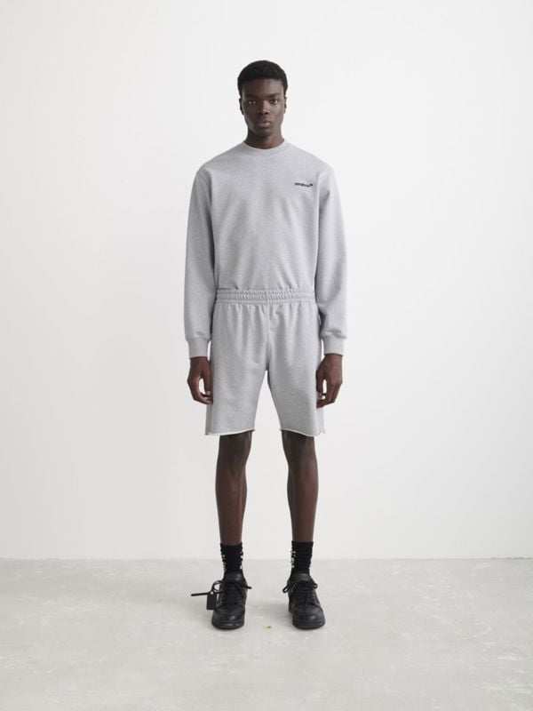 Off-White Helvetica Logo Sweat Shorts - Grey