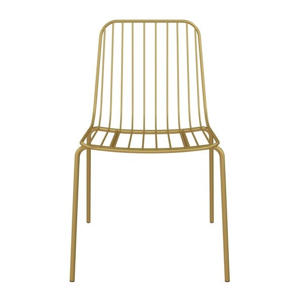 Dorel Home Caden Wire Dining Chair in Golden Look - 2 pieces