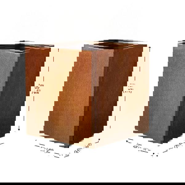 Nicoman Corten Steel Cube Planter Pre-Rusted 50cm x 50cm