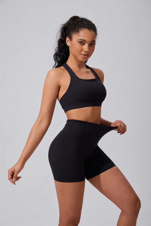 Anniou Scrunch Bum Workout Shorts - Black