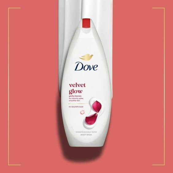 Dove Velvet Glow Body Wash 3 Pack, 0% Sulfate SLES Shower Gel, 225ml