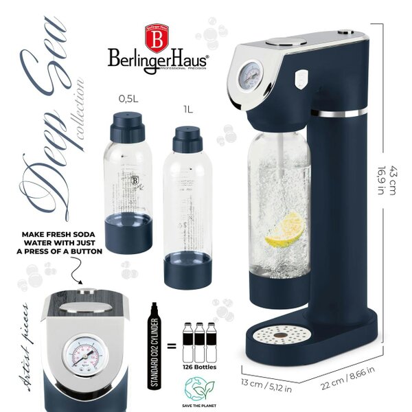 Berlinger Haus Soda Maker  Matt Blue | Berlinger Haus BH9762
