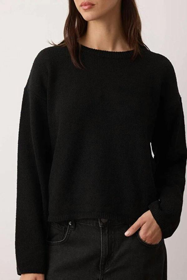 WOVCOR Cotton Loose Fit Basic Knit Sweater
