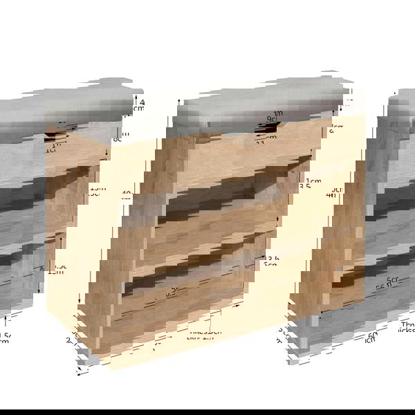 Gr8 Home Wooden Ottoman Shoes Storage Rack Bench Padded Grey Seat Cabinet Cupboard Stand