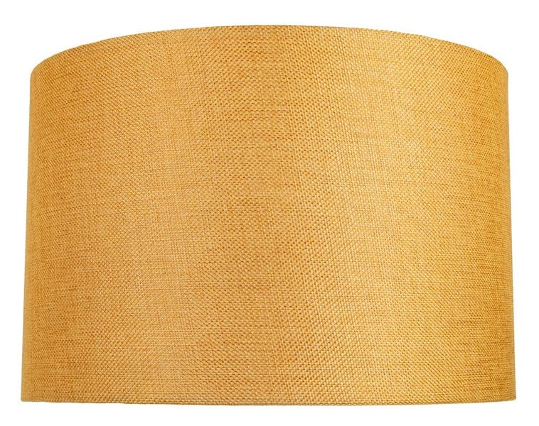 Contemporary and Sleek 12 Inch Ochre Linen Fabric Drum Lamp Shade 60w Maximum Image 1