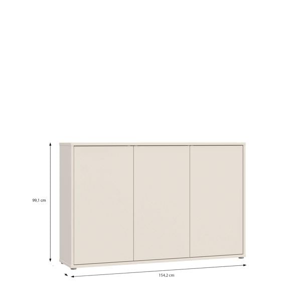 Furniture To Go Alice Springs 3 Door Sideboard with Push-to-Open Doors in Sand
