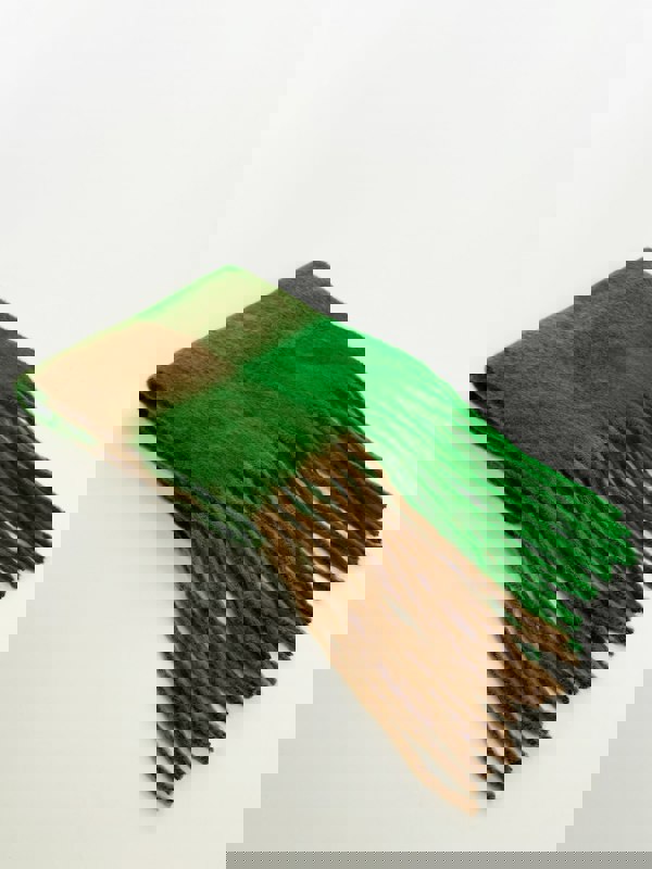 SVNX Chunky Green and Brown Check Scarf