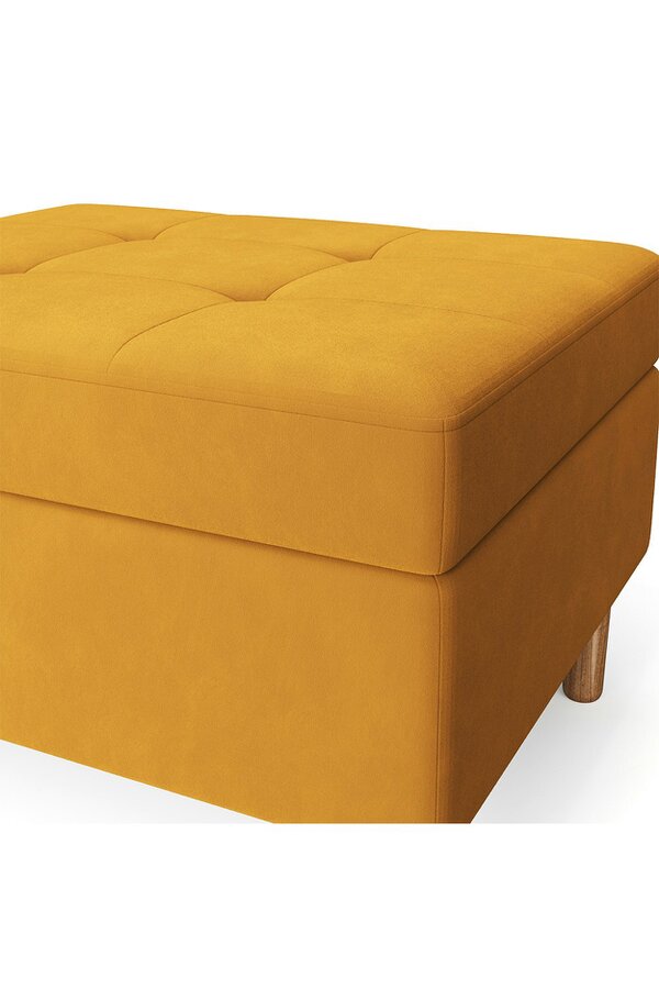 Living and Home Modern Rectangular Tufted Velvet Footstool Storage Ottoman