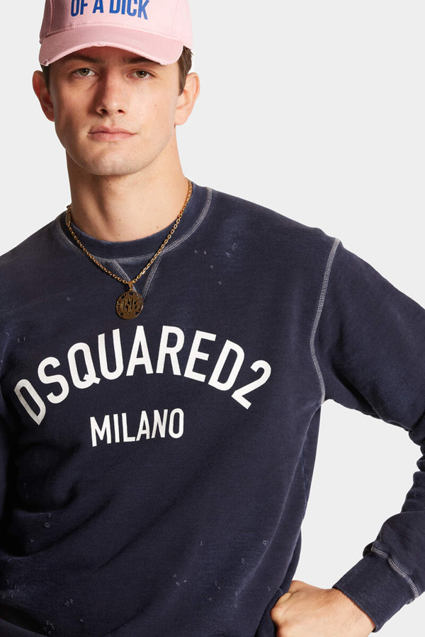 Dsquared2 Milano Logo Cool Fit Sweatshirt - Navy Blue