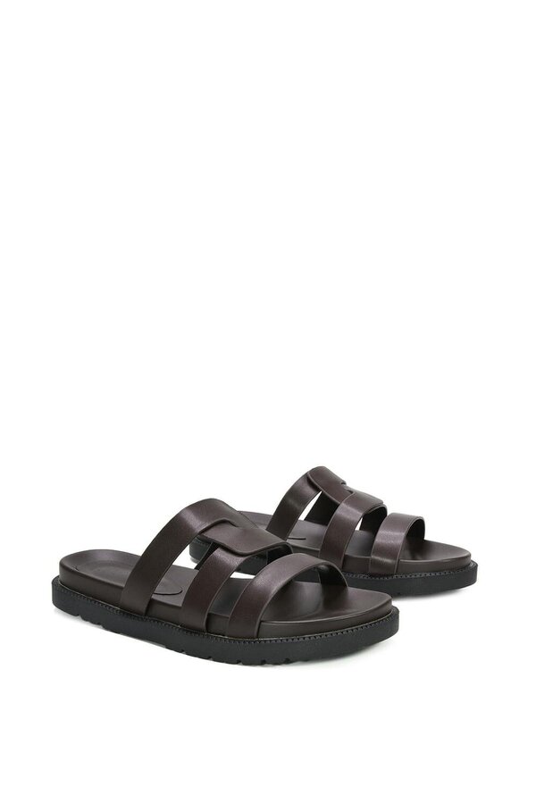 XY LONDON Flat Slider Sandals With Comfortable Footbed