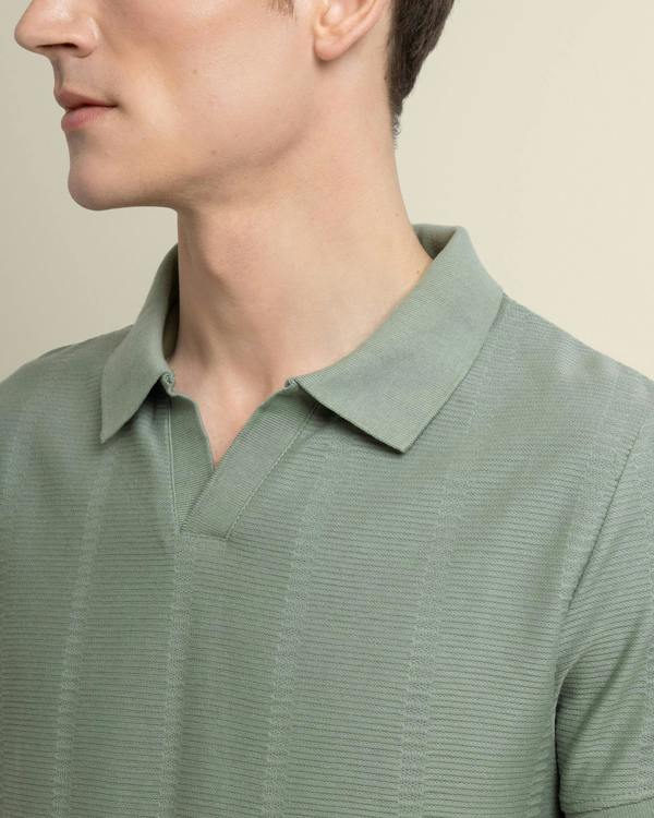Larsson & Co Arne - Stripe Textured Polo Shirt