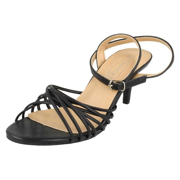 Spot On Ladies Spot On Strappy Evening Sandals F12115 - Black