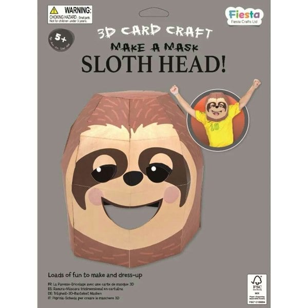 Fiesta Crafts Sloth 3D Mask Card Craft