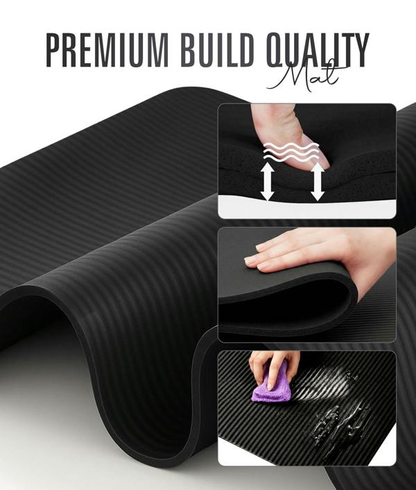 ROMIX Yoga Mat 15MM Black