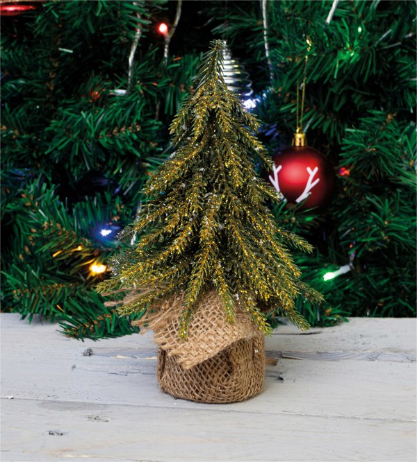 St Helens Decorative Gold Finish Christmas Tree, 20Cm