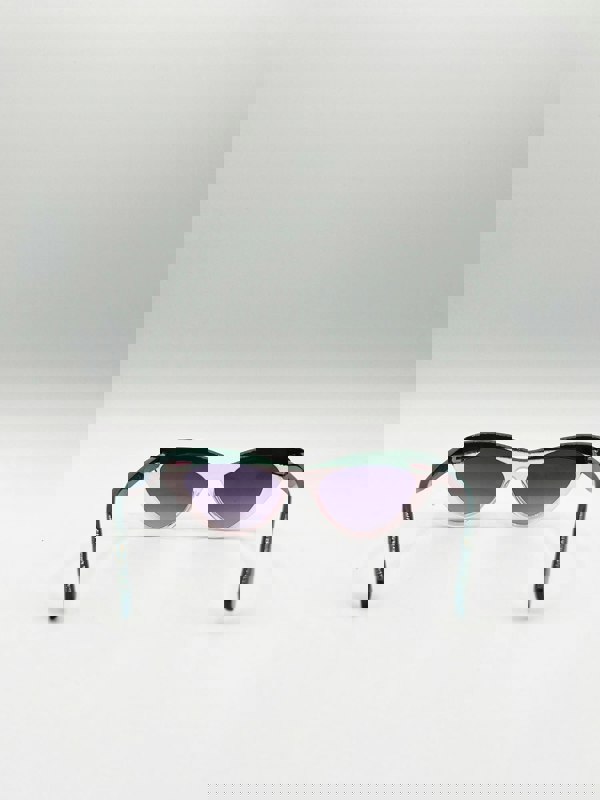 SVNX Two Tone Cat-Eye Sunglasses in Pink Green