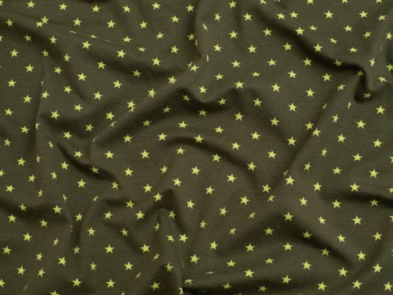 Minerva Core Range Cotton Jersey Stretch Knit Fabric - Stars Design Dressmaking Fabric, 150 cm / 60" Wide - per metre