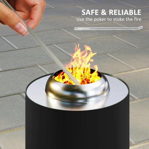 Wyld Haus Balatti Small Stainless Steel Black Tabletop Smokeless Fire Pit